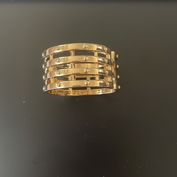 18K Gold Plated Cuff Bracelet- Women - Picture 4 of 7